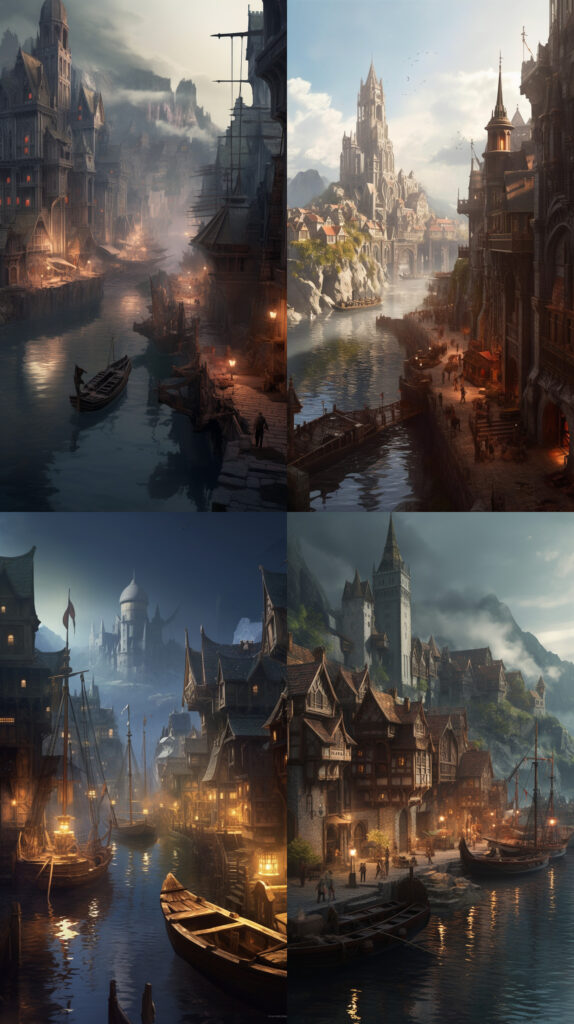 dark medieval fantasy city
